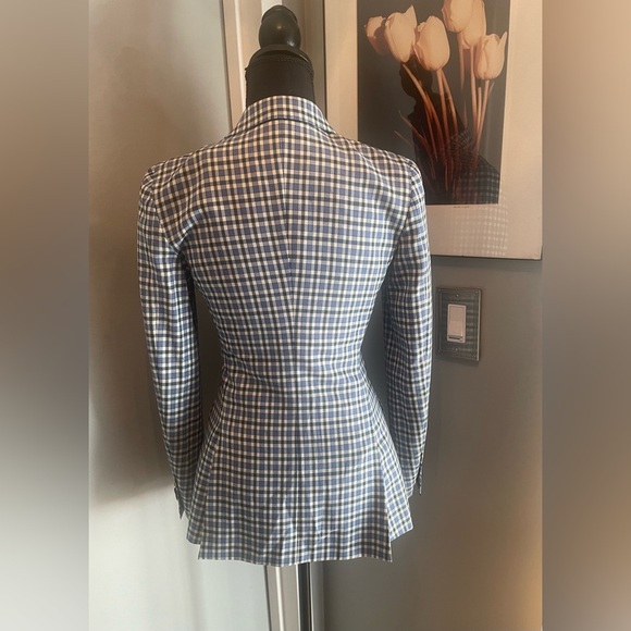 SUISTUDIO Cameron Blue Check Blazer- size 0 - Picture 4 of 13